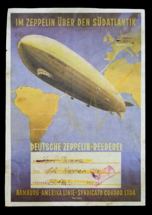 Graf Zeppelin  LZ-127 used baggage tag (1935-37)