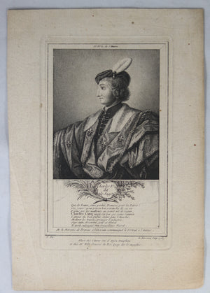 Gravure de Charles V dit le Sage, par de Marcenay 1767