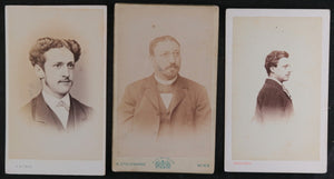Group of 7 European CDV photos of men, 19th century