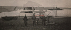 Guerre 14-18 France 1915 CPA photo biplan Voisin aérodrome Bruay