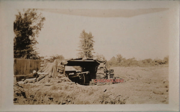 Guerre 14-18 France 1916 2 photos (‘saucisse’, canon) Maurepas Somme