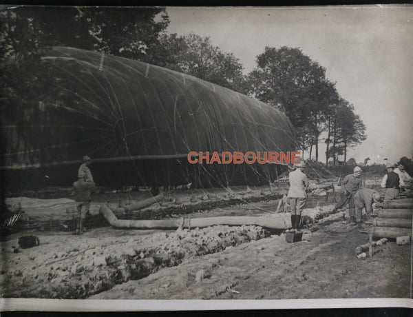 Guerre 14-18 France gonflage ballon d’observation ‘saucisse’