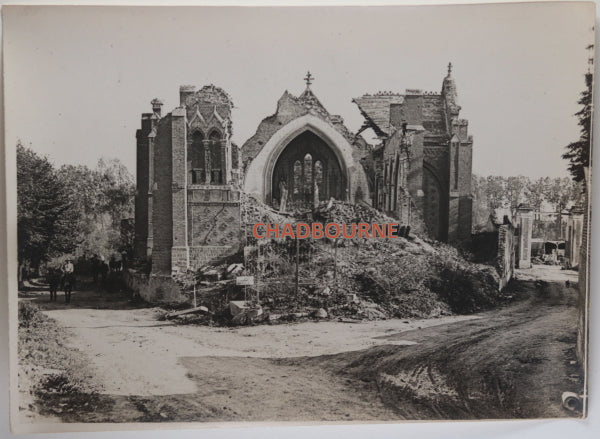 Guerre 14-18 France photo ruines d'une église