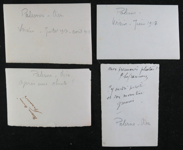 Guerre 14-18 lot de 4 photos avions, aérodrome Palesne (Oise)