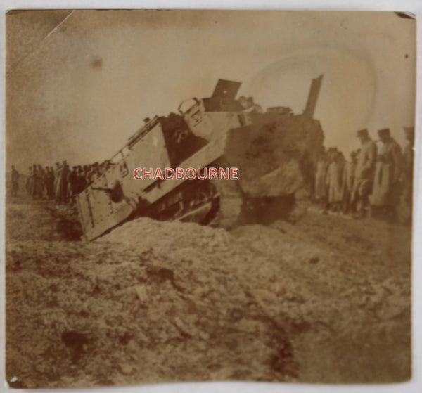 Guerre 14-18 photo tank Schneider au camp de Mailly février 1918