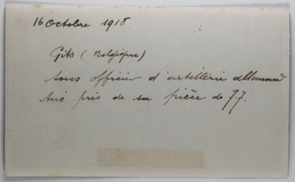 Guerre 14-18 1918 deux photos officier allemand tué, Gits (Belgique)