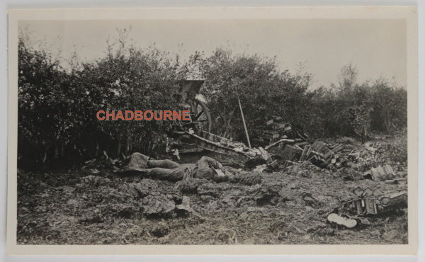 Guerre 14-18 1918 deux photos officier allemand tué, Gits (Belgique)