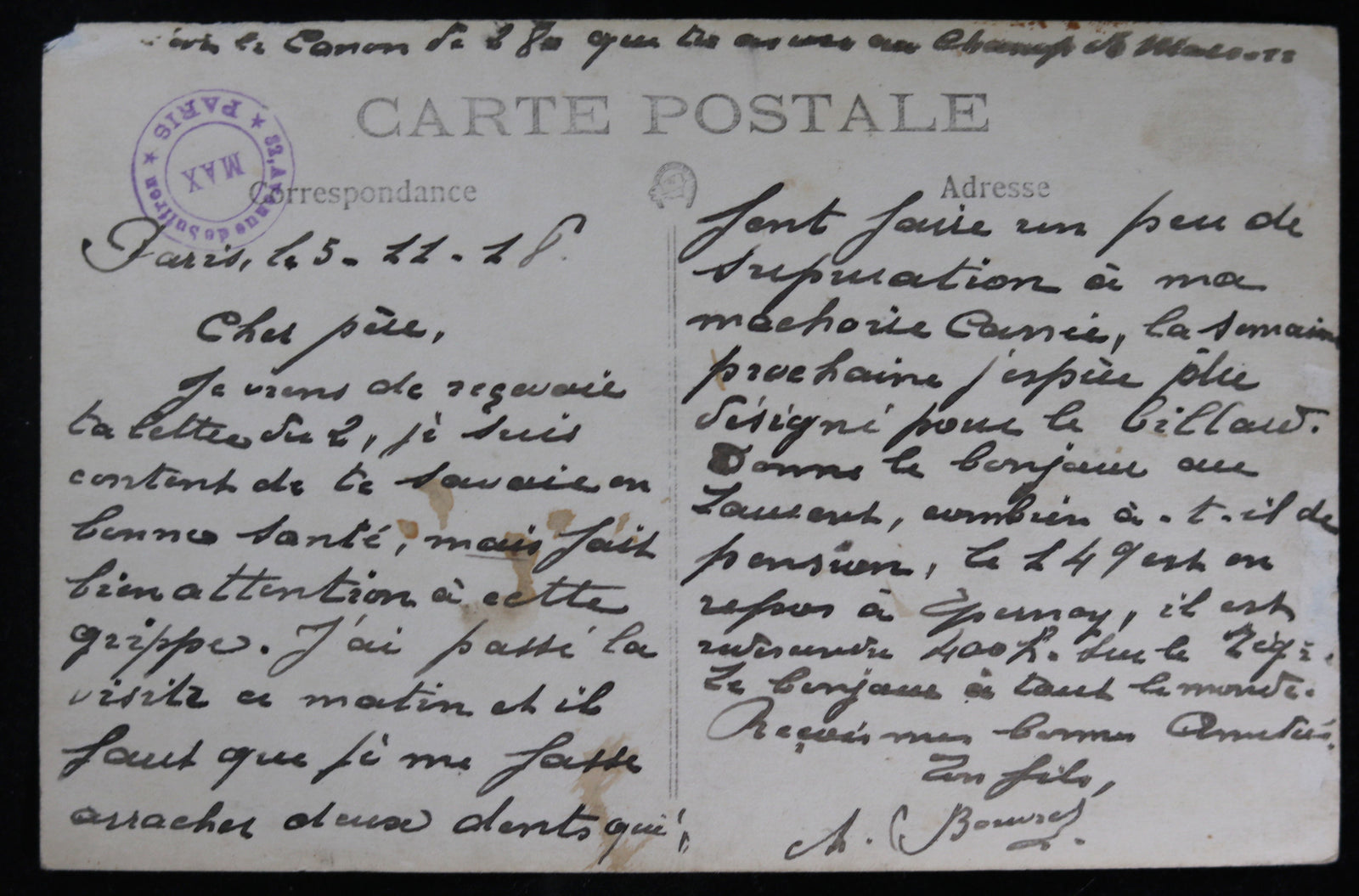 Guerre 14-18 CPA photo Paris 1918 canon allemand 280 Champ de Mars