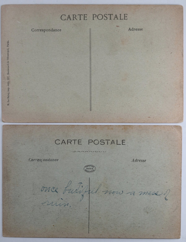 Guerre 14-18 France 4 cartes postales avec photos ruines (1914-18)