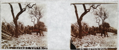 Guerre 14-18 bataille de Vimy Artois 1917 photo stéréo sur verre (WW1)