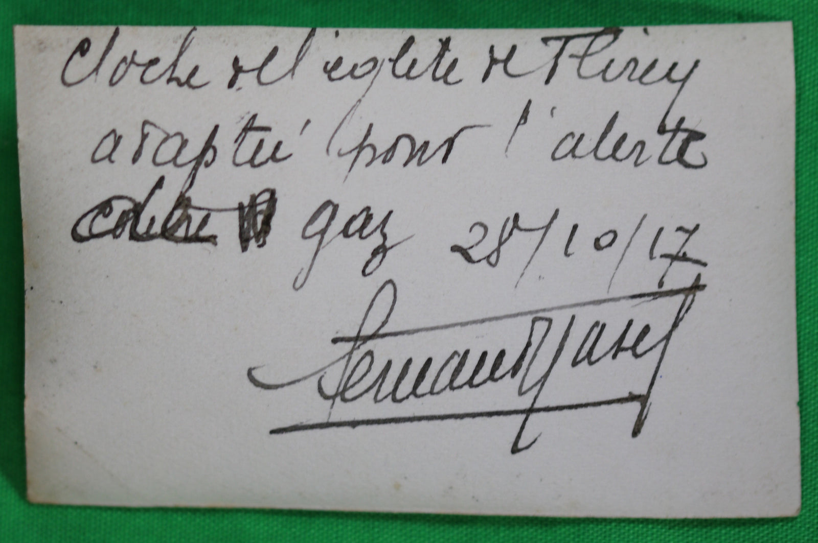 Guerre 14-18 cloche d’église utilisé pour alerte de gaz 1917