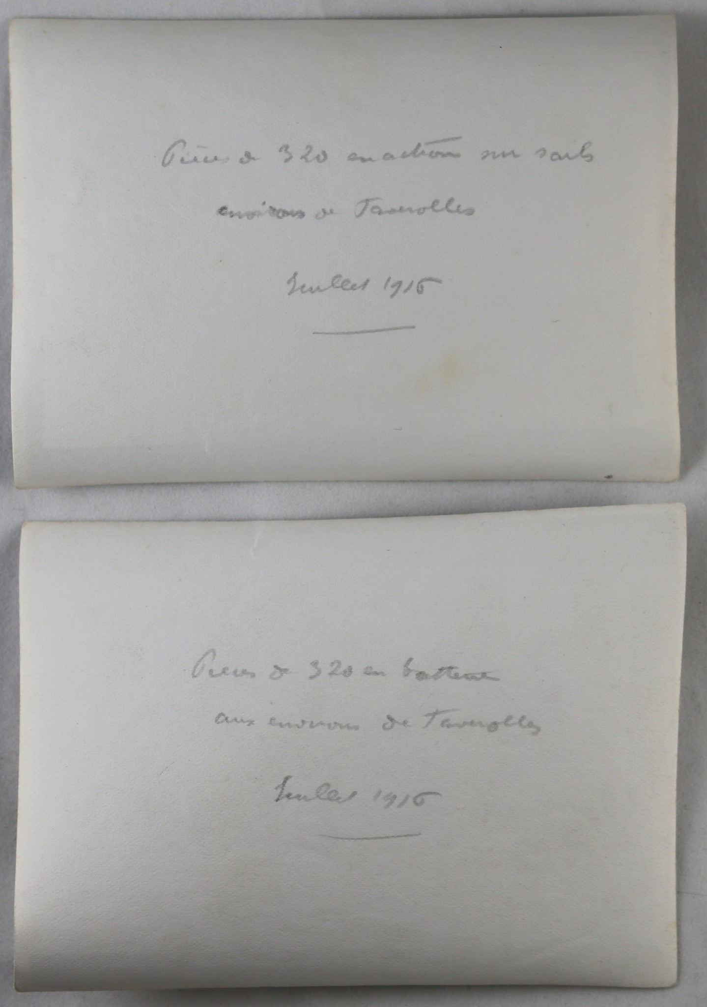 Guerre 14-18 deux photos canons ALVF 320 Faverolles (Somme) 1916