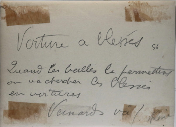 Guerre 14-18, deux photos voiture porte civiére, Ypres (Belgique)