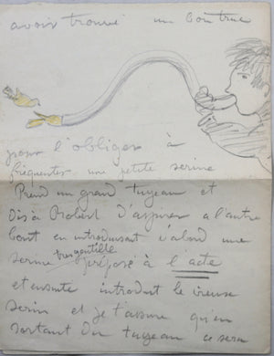 Guerre 14-18 lettre artiste Leon Lepeltier avec dessins Juillet 1917