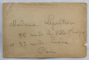 Guerre 14-18 lettre de l’artiste Leon Lepeltier avec dessin 1917