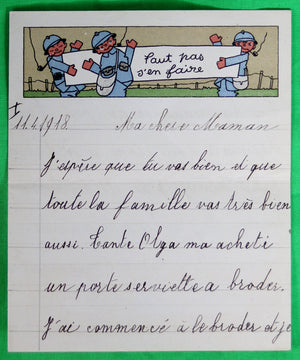 Guerre 14-18 lot de lettre avec entêtes dessins poilus humoristiques