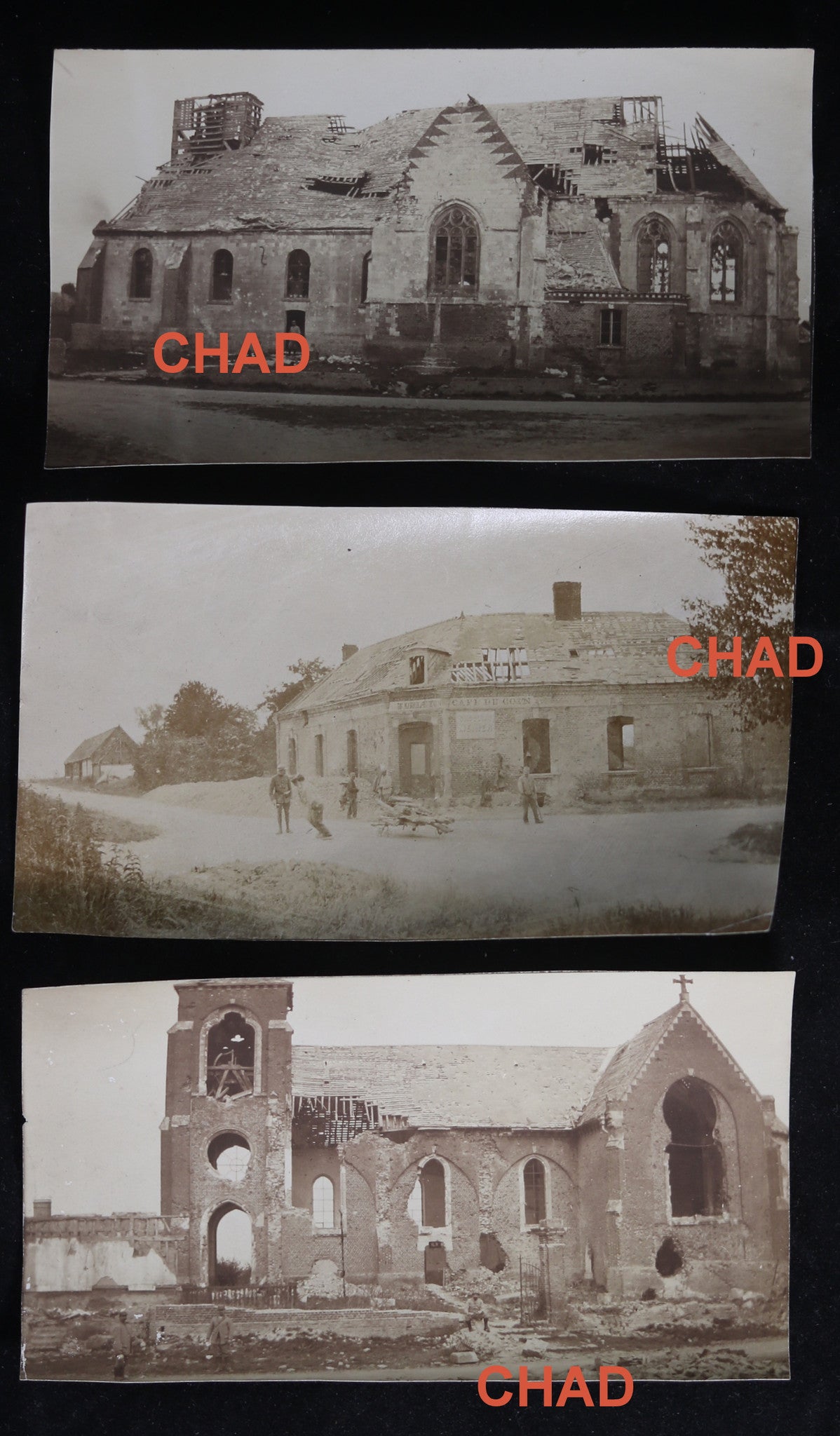 Guerre 14-18 lot de six (6) photos 1916 Bouchoir Folies (Somme)