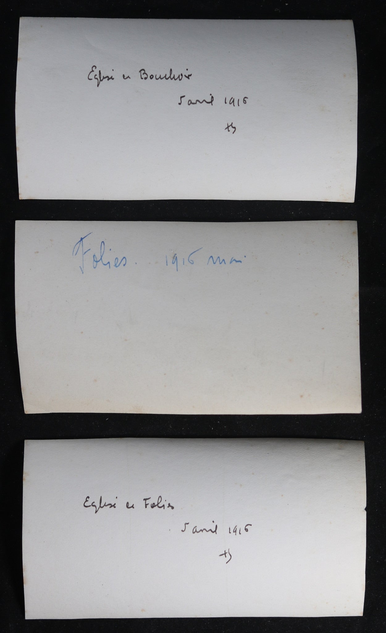 Guerre 14-18 lot de six (6) photos 1916 Bouchoir Folies (Somme)