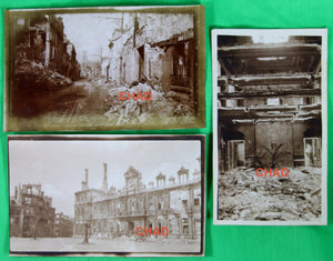 Guerre 14-18 lot de trois photos des ruines de Reims 1917/18