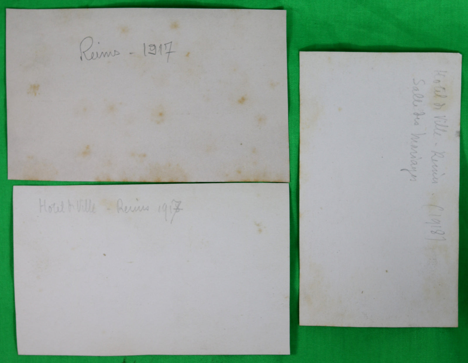 Guerre 14-18 lot de trois photos des ruines de Reims 1917/18