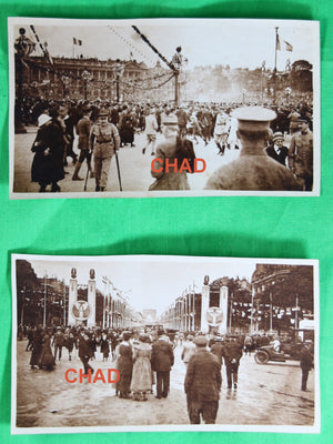 Guerre 14-18 lot deux (2) photos, fêtes de la victoire Paris 1919