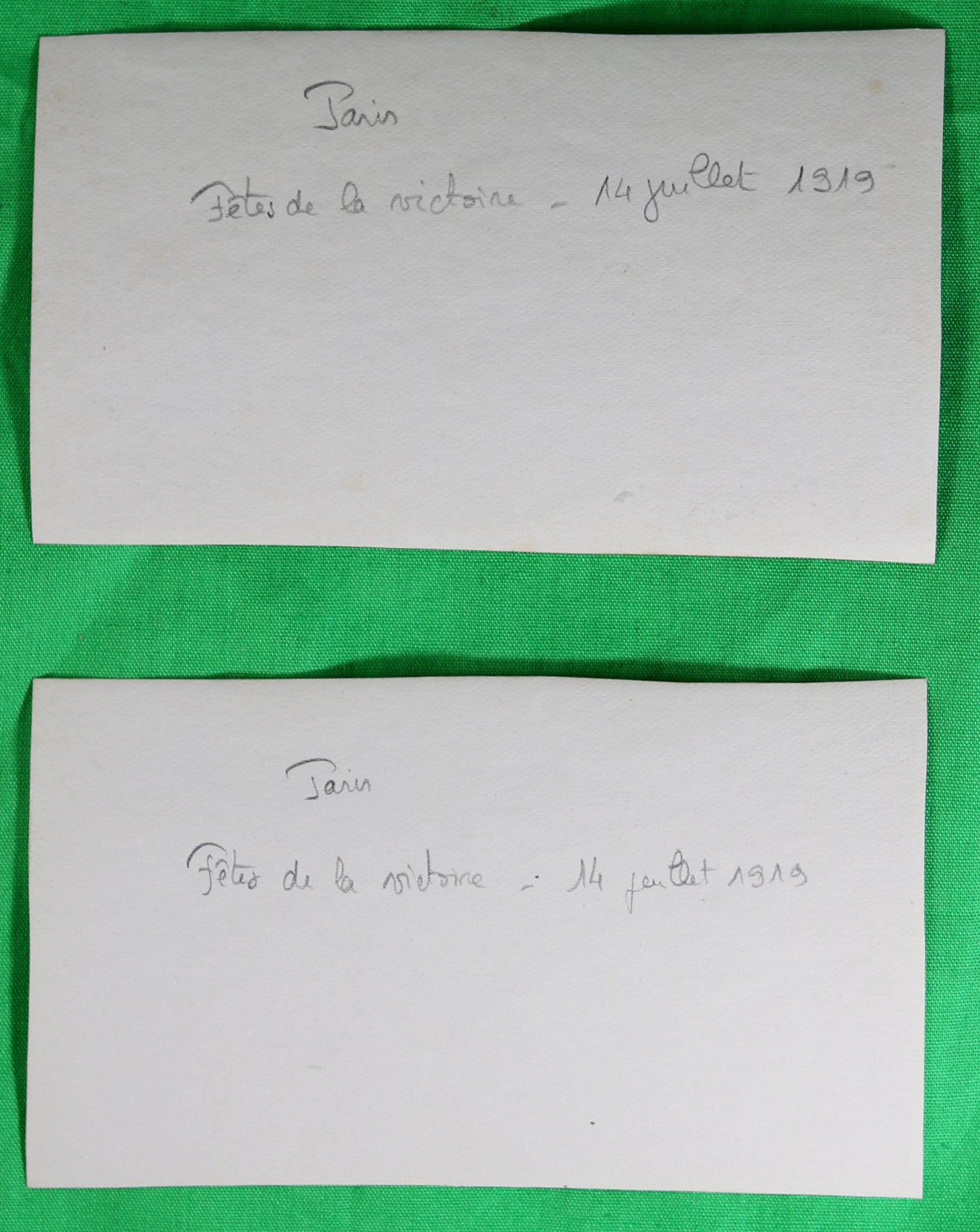 Guerre 14-18 lot deux (2) photos, fêtes de la victoire Paris 1919