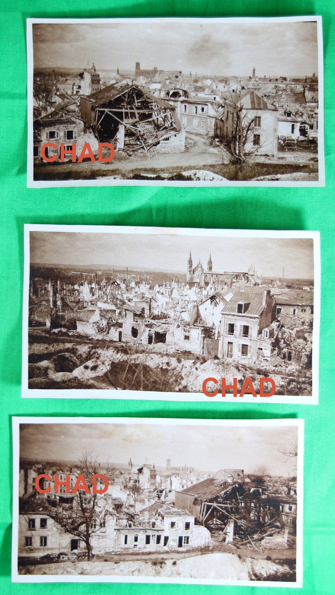 Guerre 14-18 lot six (6) photos 1917 des ruines de REIMS