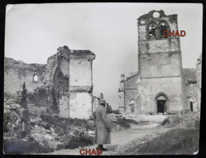 Guerre 14-18 photo 1916 église bombardée à St Hilaire (Marne)