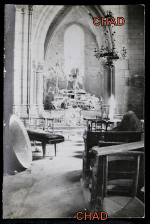 Guerre 14-18 photo 1916 église bombardée à Suippes (Marne)