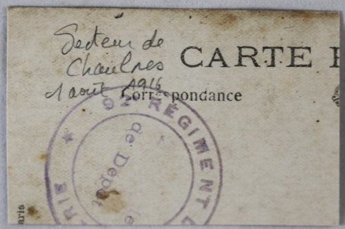 Guerre 14-18 photo 1916 trou d’obus lignes boches (Somme)