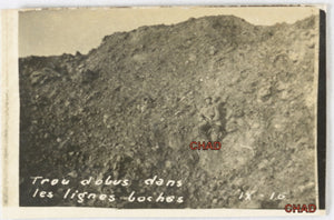 Guerre 14-18 photo 1916 trou d’obus lignes boches (Somme)