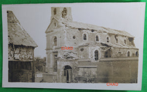 Guerre 14-18 photo 1918 de l’église bombardé à Bussy (Oise)
