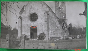 Guerre 14-18 photo 1918 ruines de l’église à Domfront (Oise)
