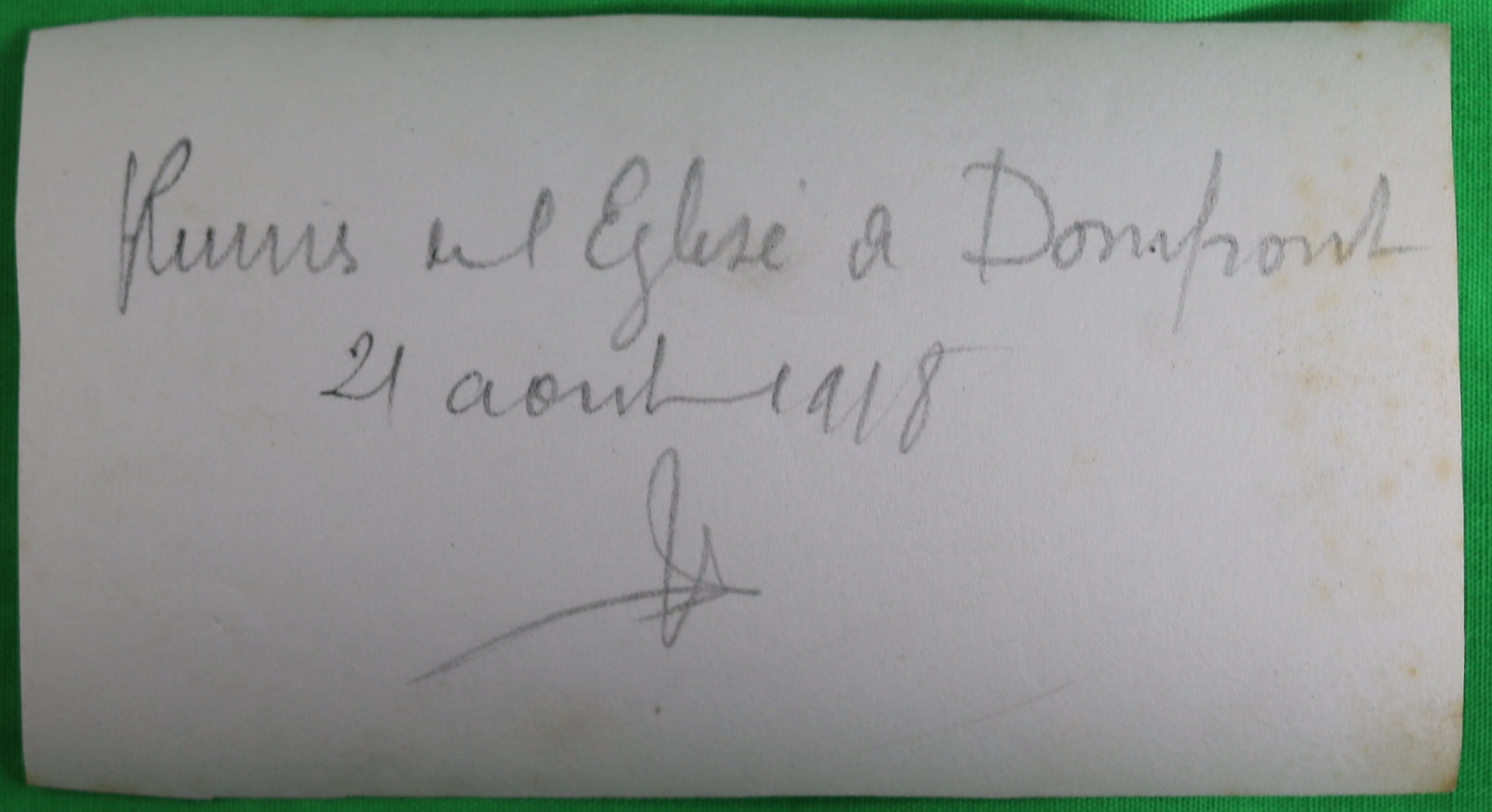 Guerre 14-18 photo 1918 ruines de l’église à Domfront (Oise)