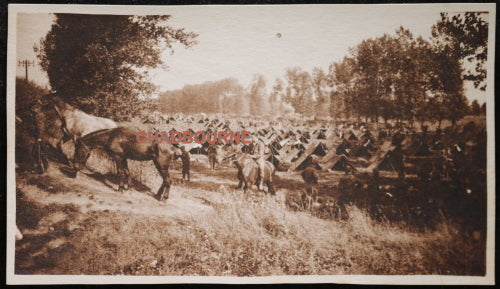 Guerre 14-18 photo, Américains cantonnés Esternay, après bataille 1918