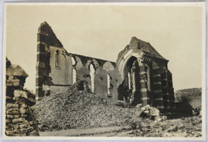 Guerre 14-18 photo allemande ruine église de Grandcourt (Somme)