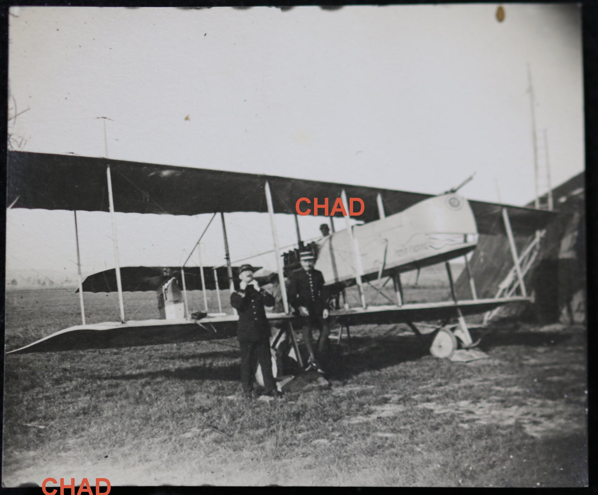 1916 Guerre 14-18 photo pilotes et Nieuport près Gugnécourt (MF14)