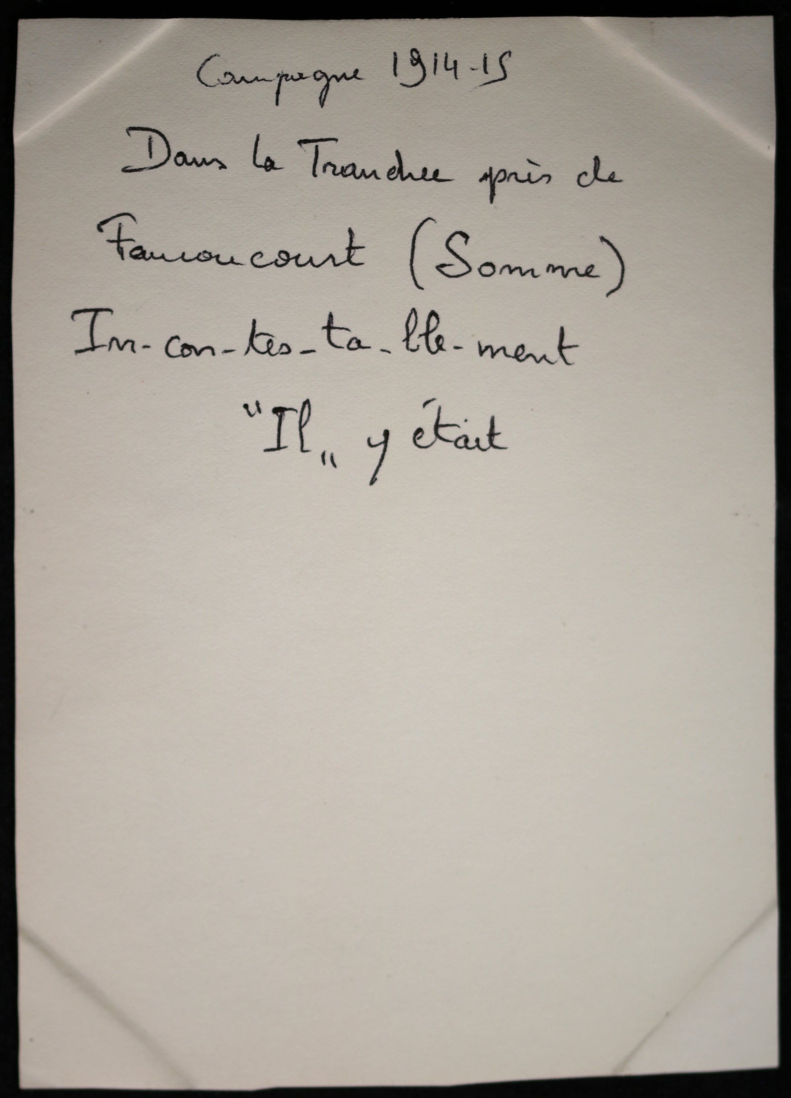 Guerre 14-18 photos tranchée près Foucaucourt (Somme) - 2e RAC