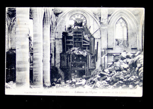 Guerre 14-18, sept cartes postales avec photos de villes endommagée