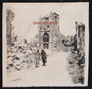 Guerre 14-18, trois photos ruines de l'église de Commercy (Meuse)