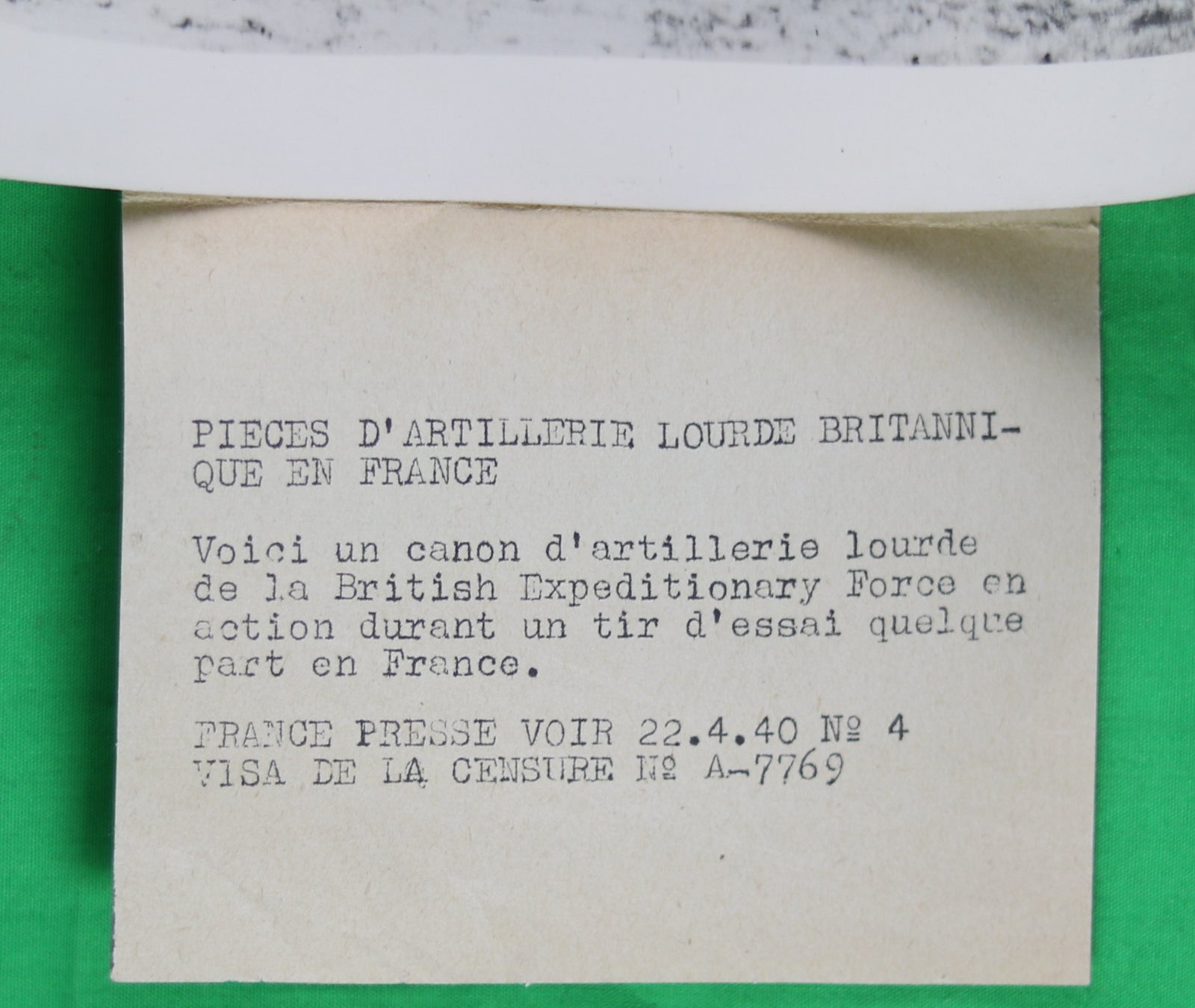 Guerre 39-45 artillerie britannique en France 1940