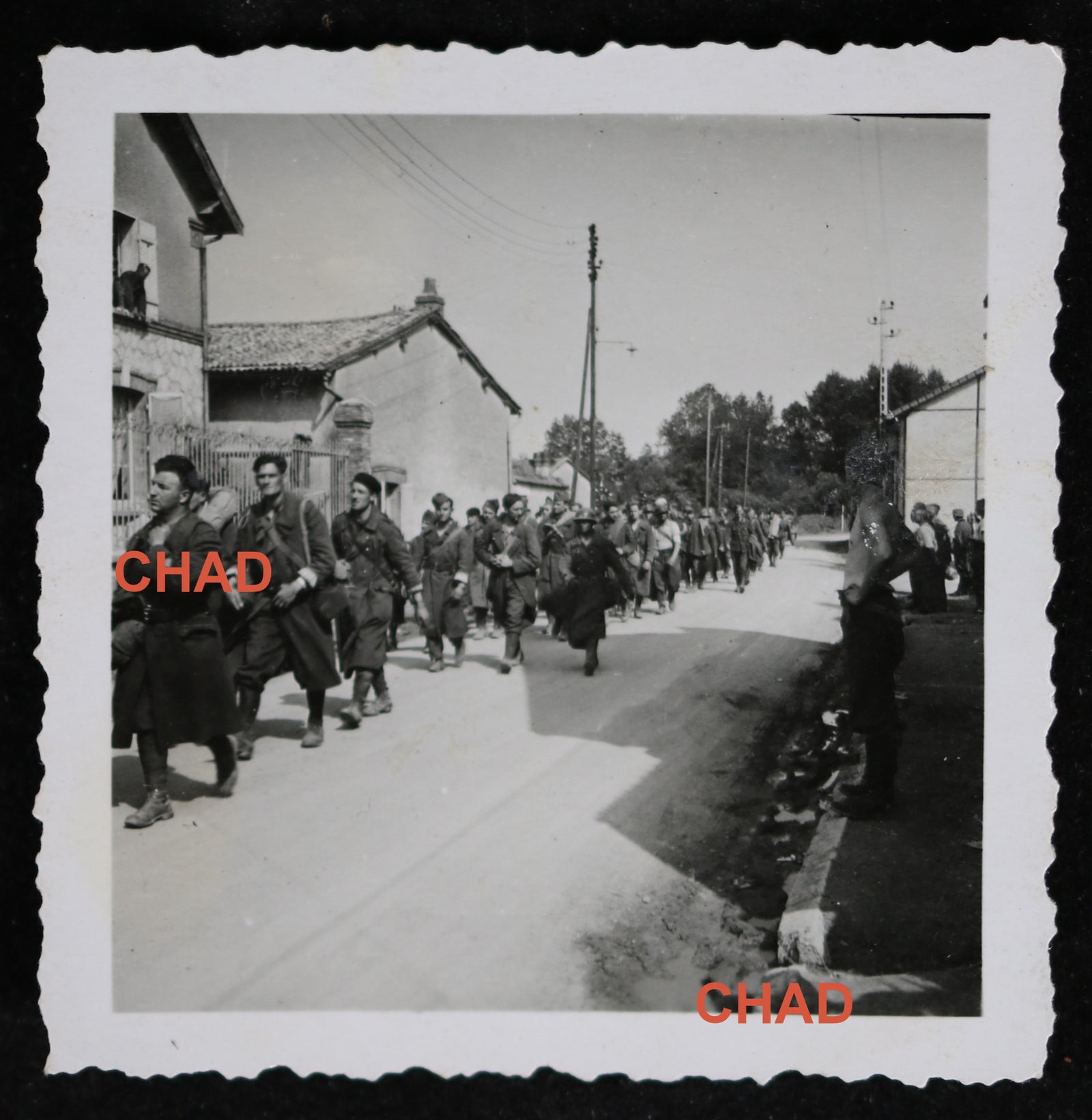 Guerre 39-45 photo colonne de PdG français @Suippe 1940