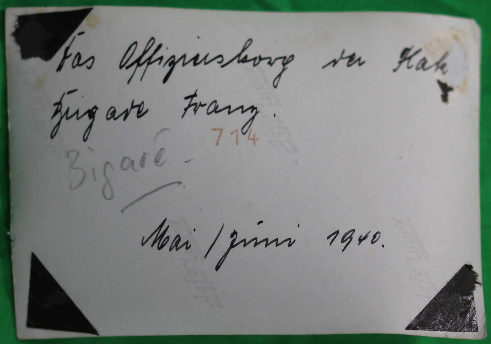 Guerre 39-45 photo réunion officiers allemands à Bigaré (Mayenne)