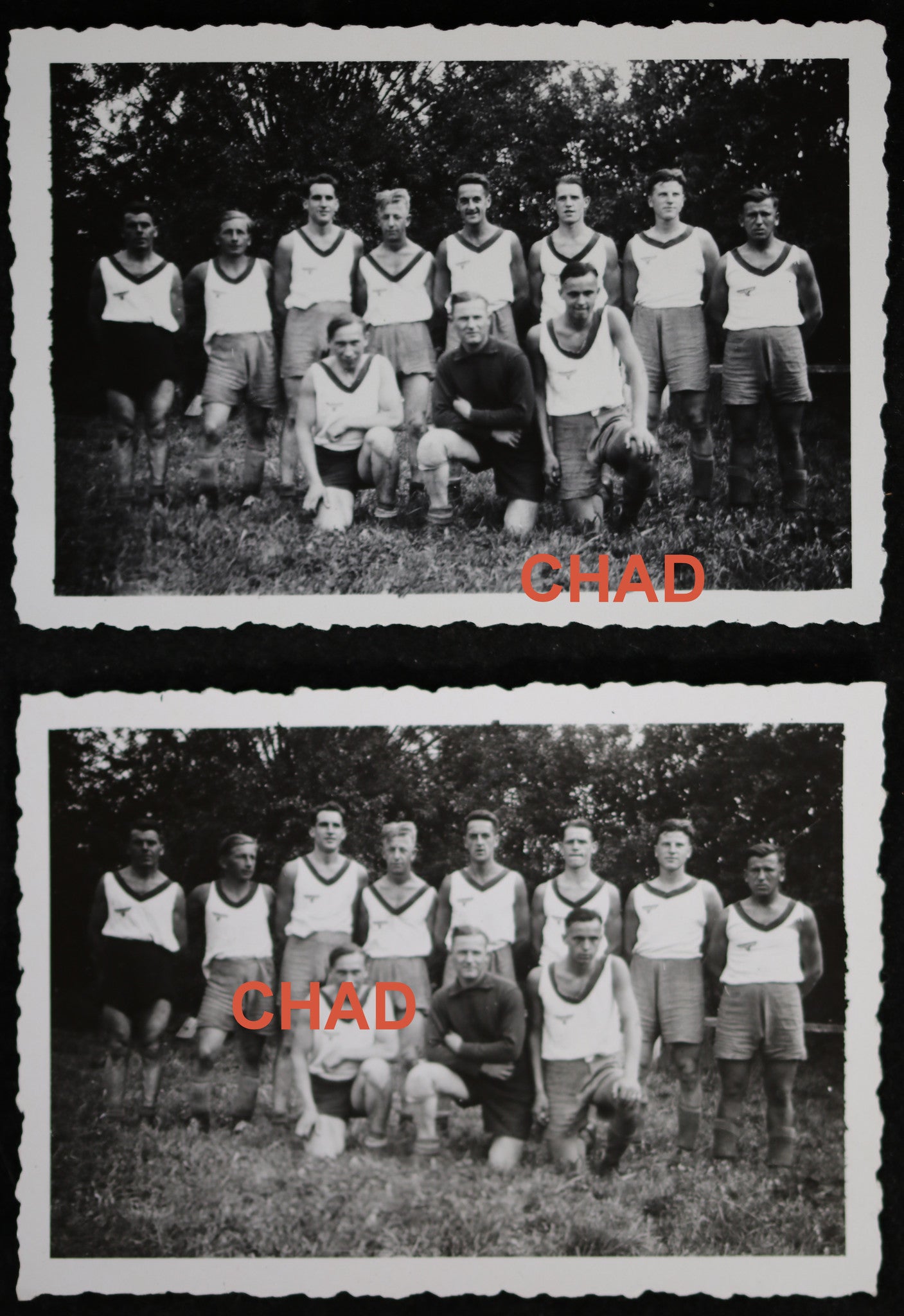 Guerre 39-45 photos equipe de football Wermacht à Presles (Val d’Oise)