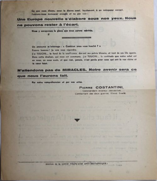 Guerre 39-45 propagande “L’Angleterre ennemie de l’Europe” #2