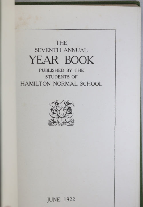 Hamilton (Ontario) Normal School Year Book 1921-22