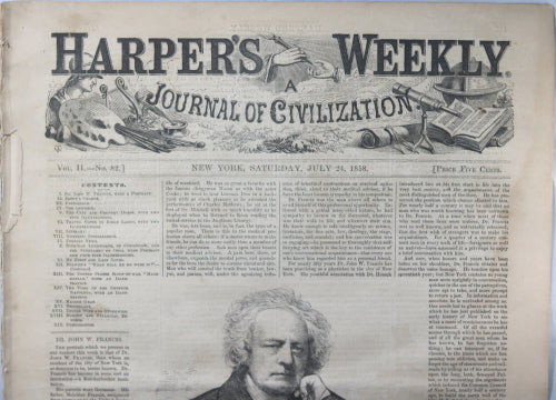 Harper’s Weekly July 24 1858 - wine growing (Ohio) Gold Rush (Canada)