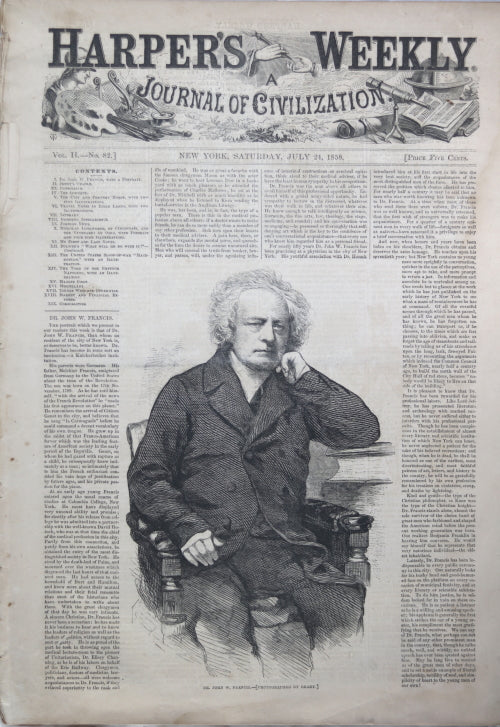 Harper’s Weekly July 24 1858 - wine growing (Ohio) Gold Rush (Canada)