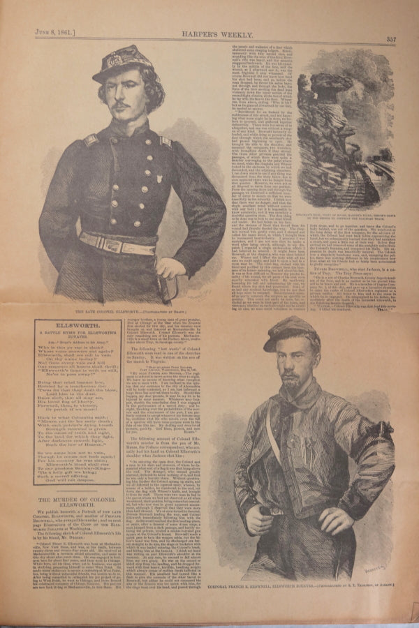Harper’s Weekly June 8, 1861 – beginning of Civil War + Homer print