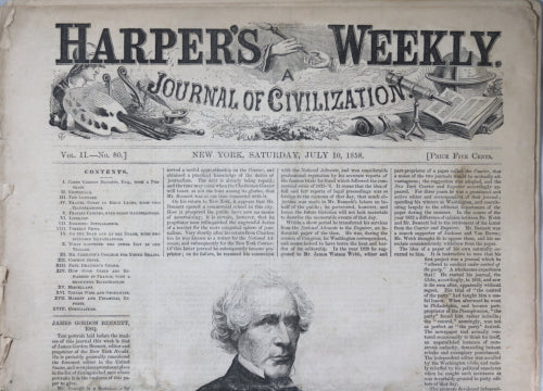 Harper’s Weekly newspaper - July 24th 1858 